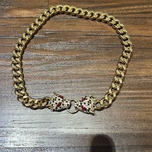 Jaguar double cat head Cuban Linx Chain choker
